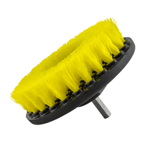 Carpet Brush w/Drill Attachment - All Surface/Purpose Medium Duty (Yellow)