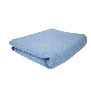 Super Absorber Waffle Weave Drying Microfiber Towel, Blue 25" X 36"